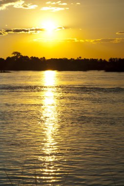 Zambezi river at sunset clipart