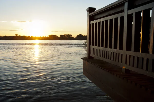 Řeka Zambezi při západu slunce — Stock fotografie