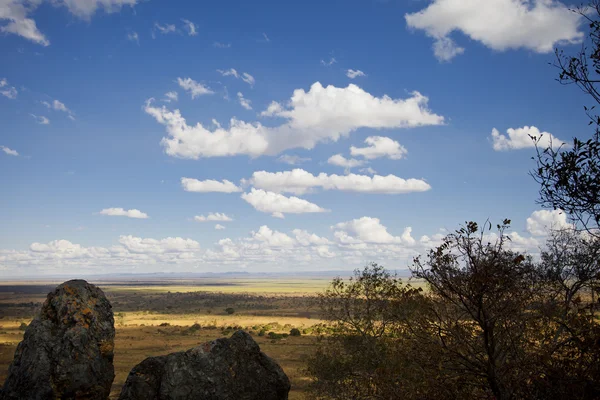 雲とザンビアの風景 ストックフォト