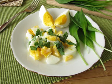 Egg salad with ramsons clipart