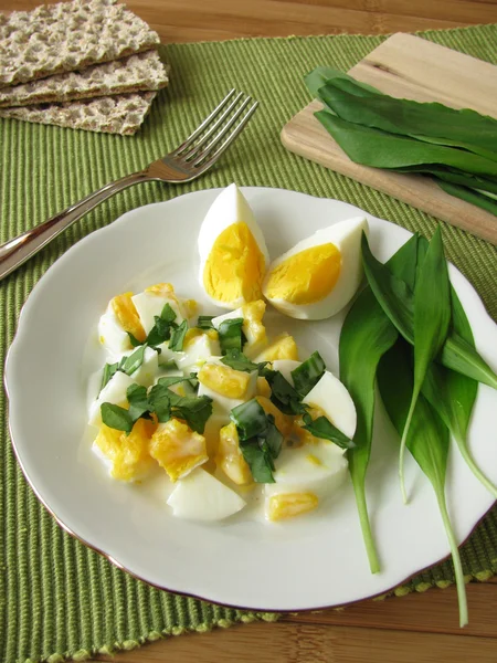 Egg salad with ramsons — Stock Photo, Image