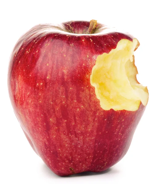Roter Apfel gebissen — Stockfoto