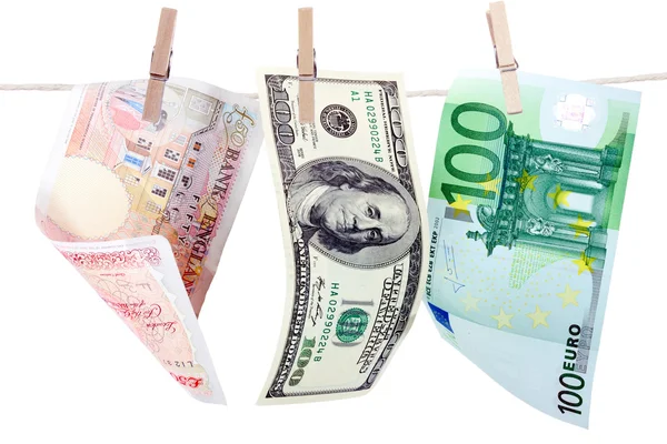 Libra, Dólar e Euro — Fotografia de Stock