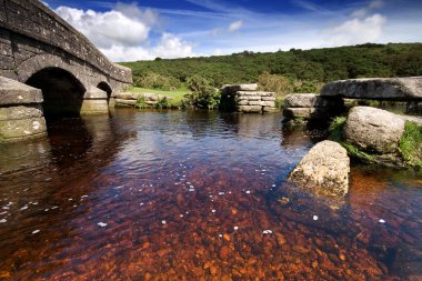 Dartmoor Bridges, old and new clipart