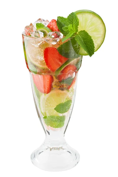 Mojitos strawberry cocktail — Stock Photo, Image