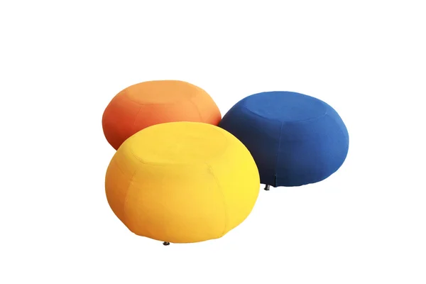 三个不同颜色的圆角沙发 — 图库照片