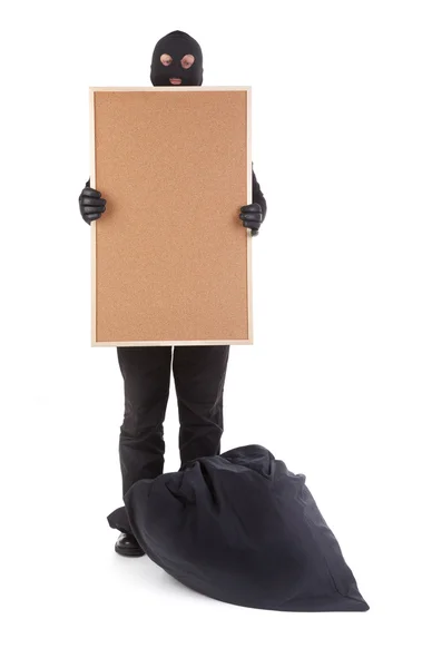 Bandit with corkboard — Stock Photo, Image
