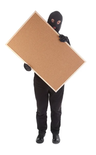Bandit with corkboard — Stock Photo, Image