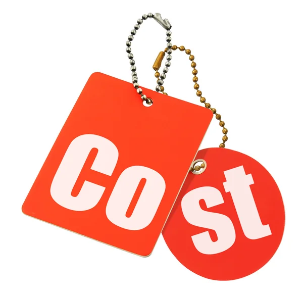 Conceito de custo - etiquetas de preços isoladas — Fotografia de Stock