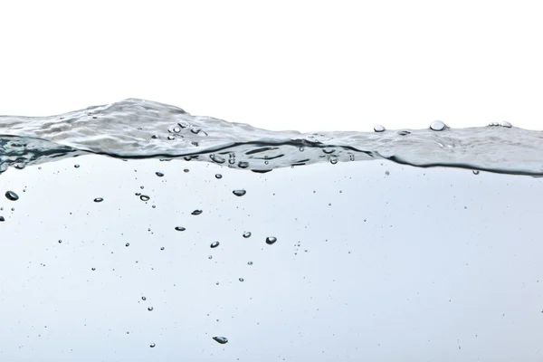 Burbujas de aire en agua aislada en blanco — Foto de Stock