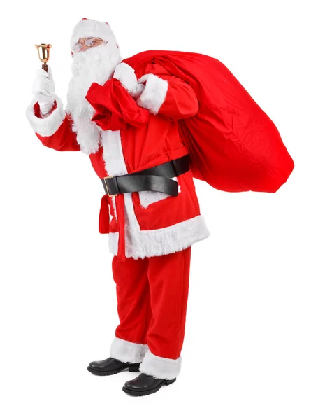 Санта-Клаус с колокольчиком — стоковое фото