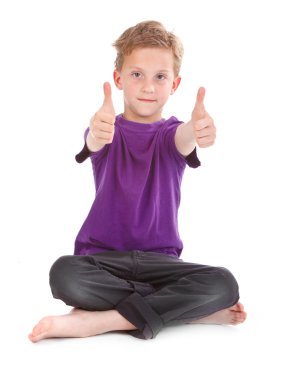 Boy showing ok sign clipart