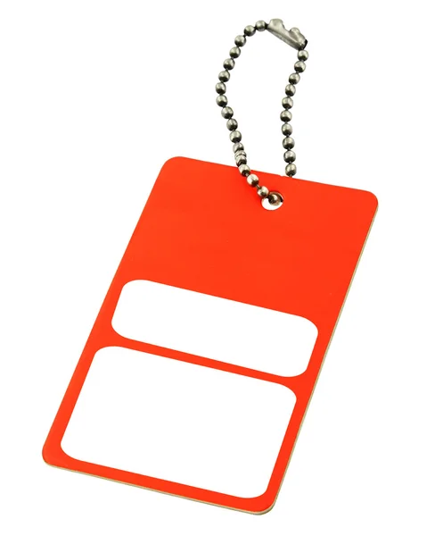 Red price tag with copy space — Stock Photo, Image