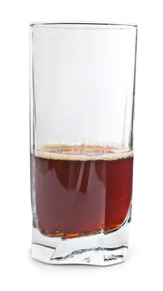 Cola in glass on white — Stock Photo, Image