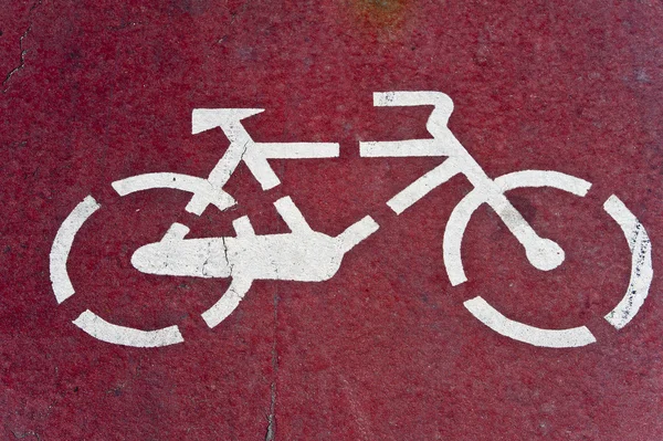 Weißes Fahrradschild — Stockfoto