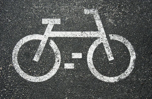 Bicicletas brancas sinal — Fotografia de Stock