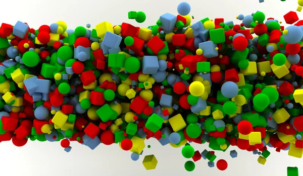 Cubos e esferas coloridas — Fotografia de Stock
