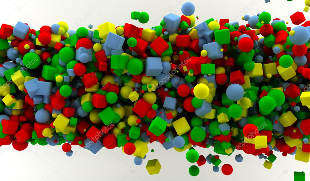 Colored cubes and spheres