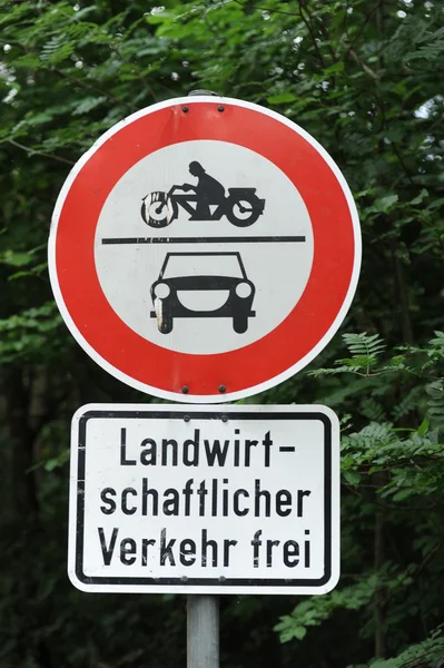 stock image Traffic sign cars and motorbikes forbidden