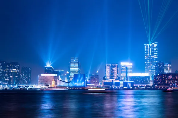 Interaktív fények "a szimfónia a fények" megjelenítése hong kong — Stock Fotó