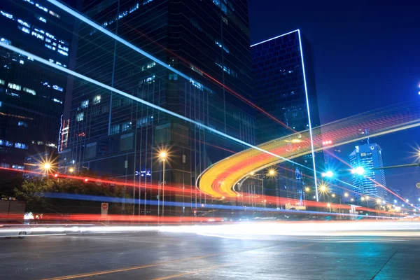 The light trails on the street — Stock Photo, Image