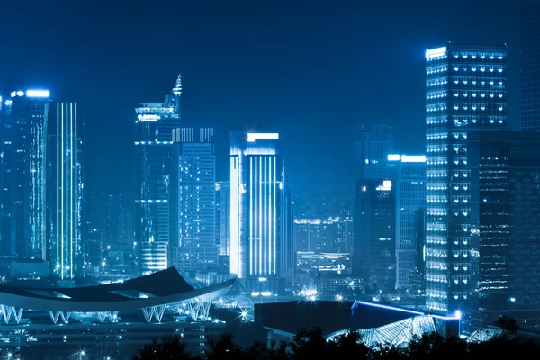Scena notturna della città di Shenzhen — Foto Stock
