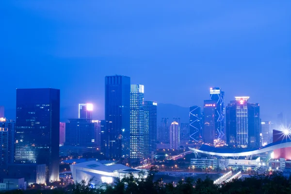 Noční scéna města Shenzhen — Stock fotografie