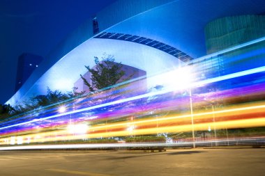 Light trails on the street clipart