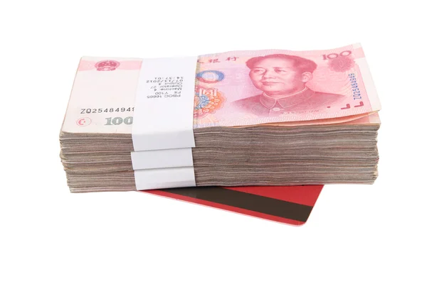 Yuan och bank bok — Stockfoto