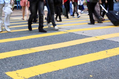 Crosswalk and pedestrian clipart