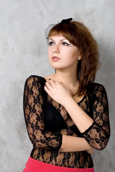 Studiový portrét sexy dívka gothic — Stock fotografie