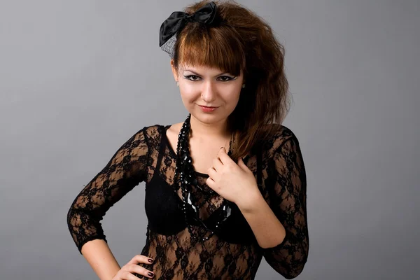 Vértes egy szexi gothic lány portréja — Stock Fotó