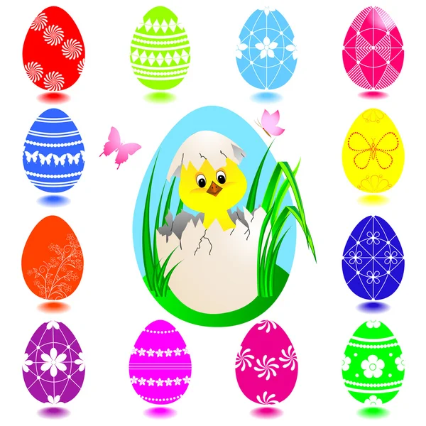 Conjunto de iconos de Pascua . — Vector de stock