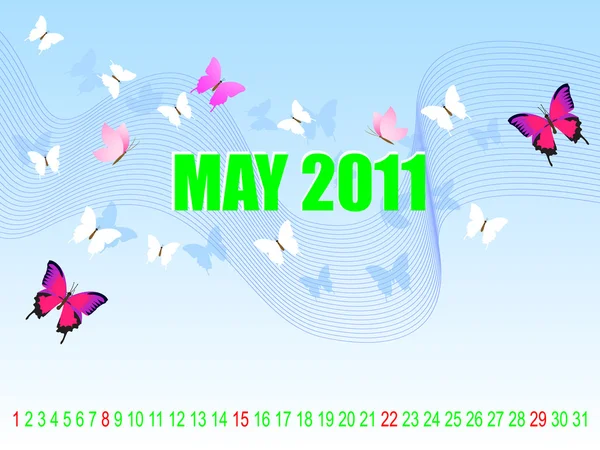 Calendar for May. — Stock Vector