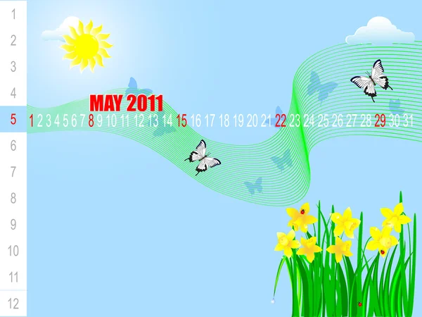 5 月的日历. — 图库矢量图片