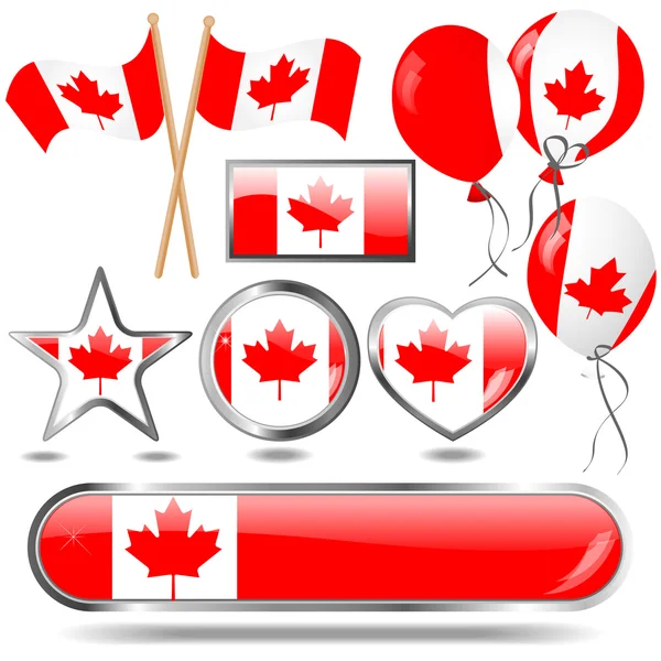 Καναδά σημαία έμβλημα. — Διανυσματικό Αρχείο