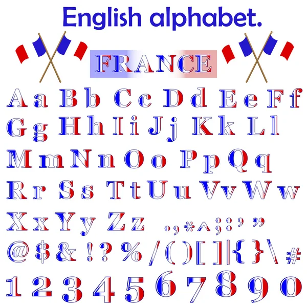 Alfabeto de bandera de Francia . — Archivo Imágenes Vectoriales