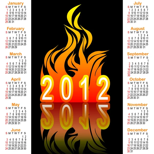Американский календарь 2012 . — стоковый вектор