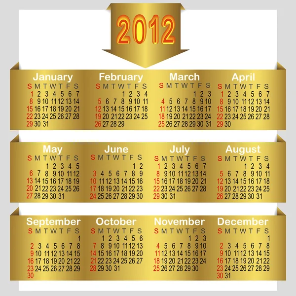 Amerikansk kalender 2012. — Stock vektor