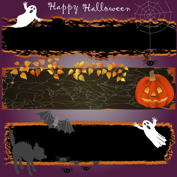 Гранж-баннеры Хэллоуина . — стоковый вектор