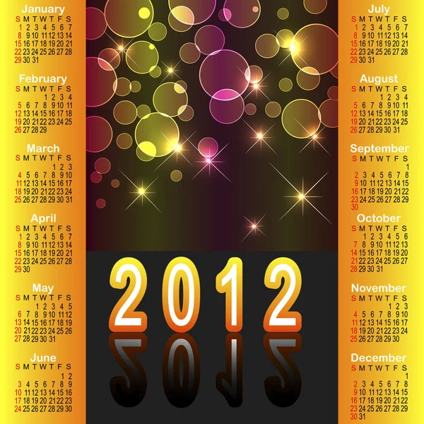 Американский календарь 2012 . — стоковый вектор