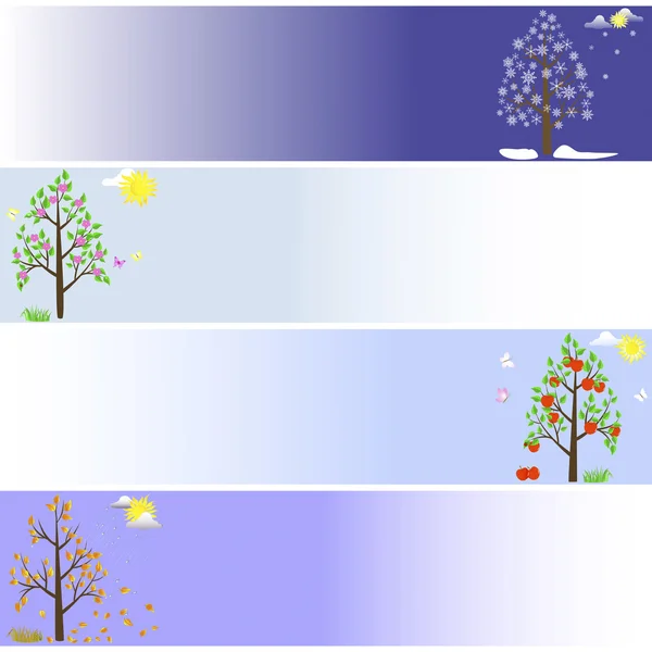 Trees in four seasons. — Stock Vector