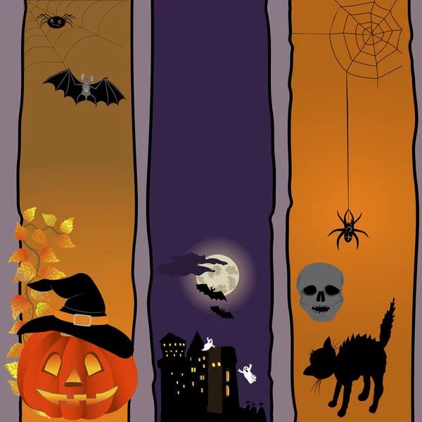 Banners de Halloween . — Vetor de Stock