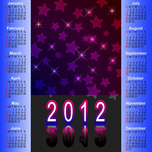 Αμερικανικό ημερολόγιο 2012. — Διανυσματικό Αρχείο