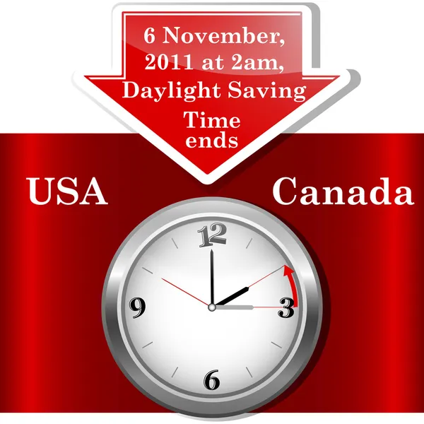 Daylight saving time ends. — Stock Vector