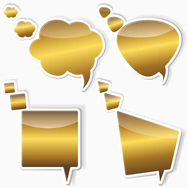 Golden stickers from speech bubbles. — Stock Vector