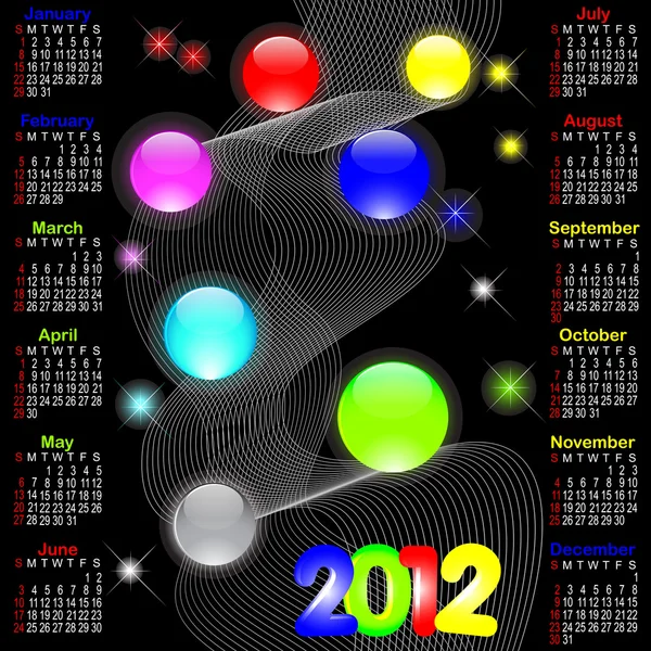 Kalender voor 2012. — Stockvector