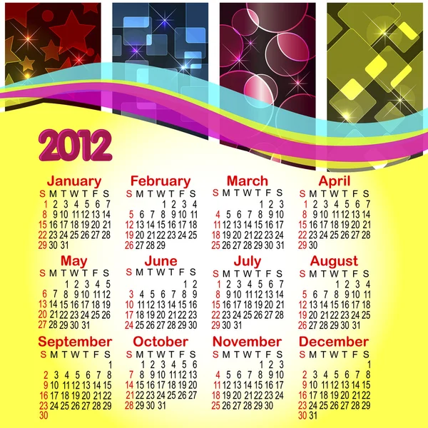 Calendar for 2012. — Stock Vector