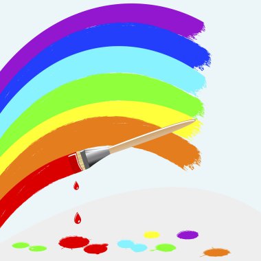 Painting rainbow colors. clipart