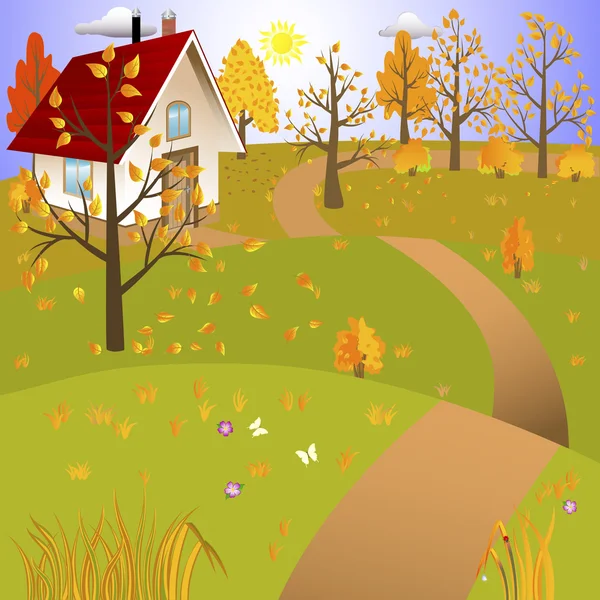 Paysage d'automne. — Image vectorielle